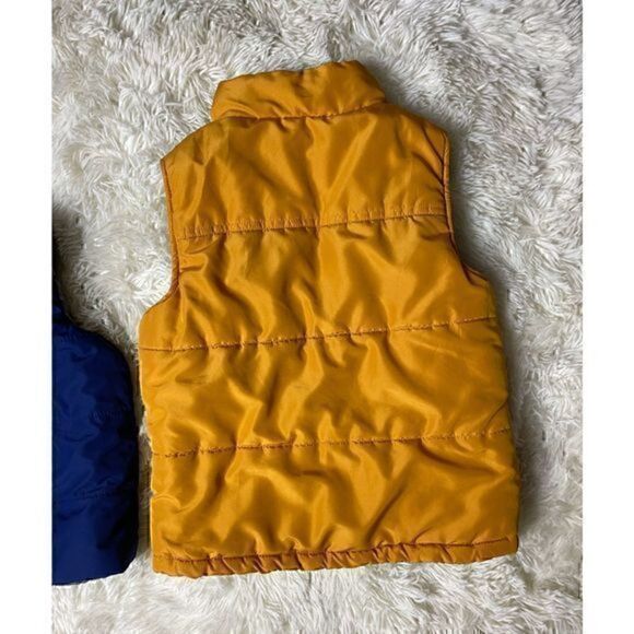 EUC Toddler Boys Blue & Yellow Puff Vests Sizes Small & 4 Years - Picture 5 of 8